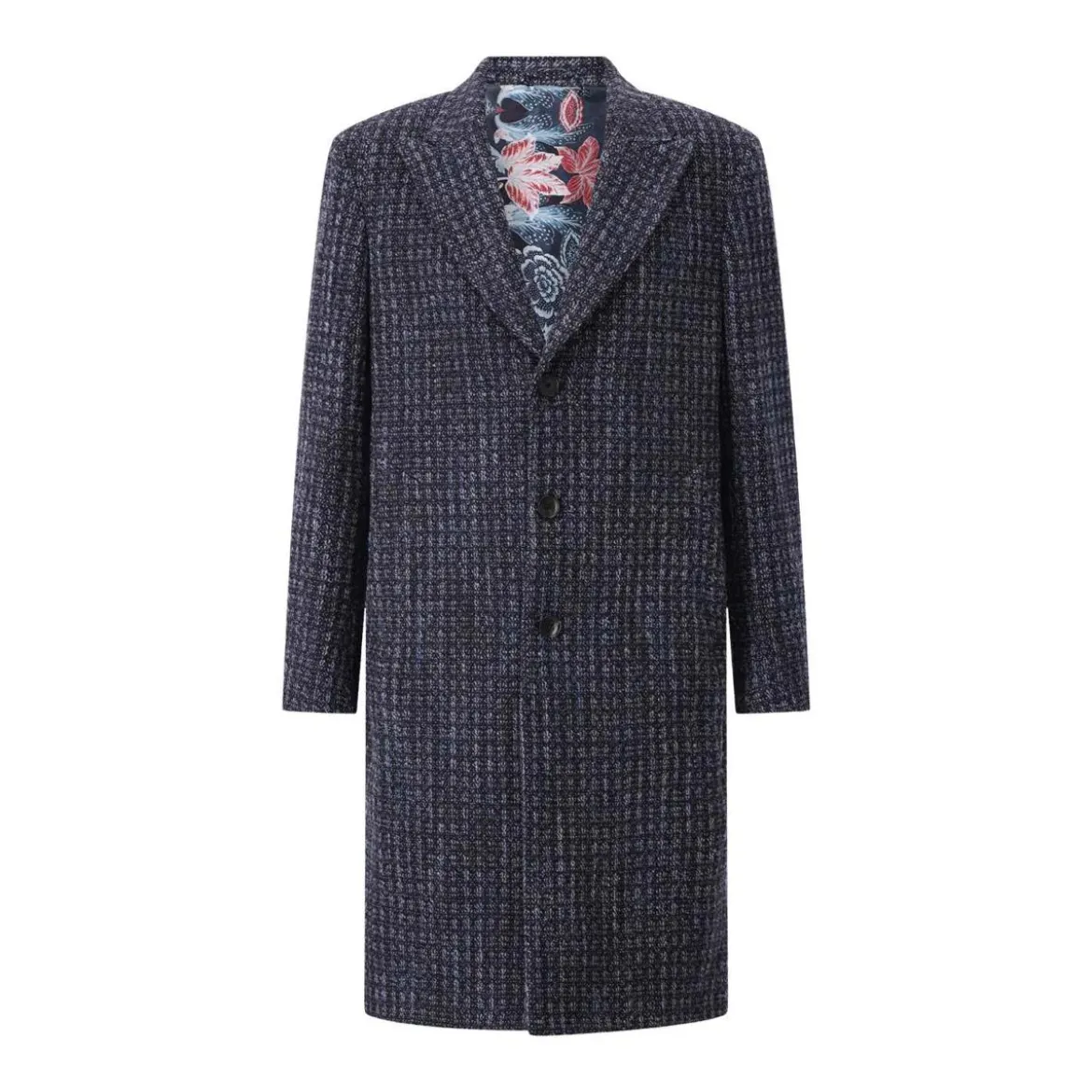 Etro Mantel aus Wolle blau Wollmantel