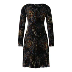 Etro Midikleid aus Samt schwarz Midikleid