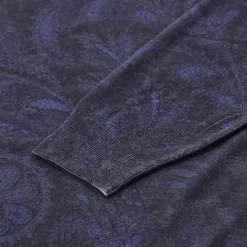 Etro Pullover aus Kaschmir-Seiden-Mix blau Pullover