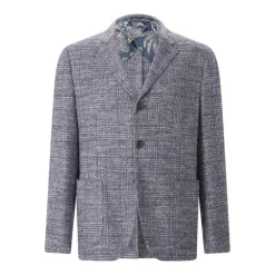 Etro Sakko aus Alpaka-Mix blau Anzugjacke