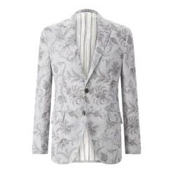 Etro Sakko mit floralem Muster grau Anzugjacke
