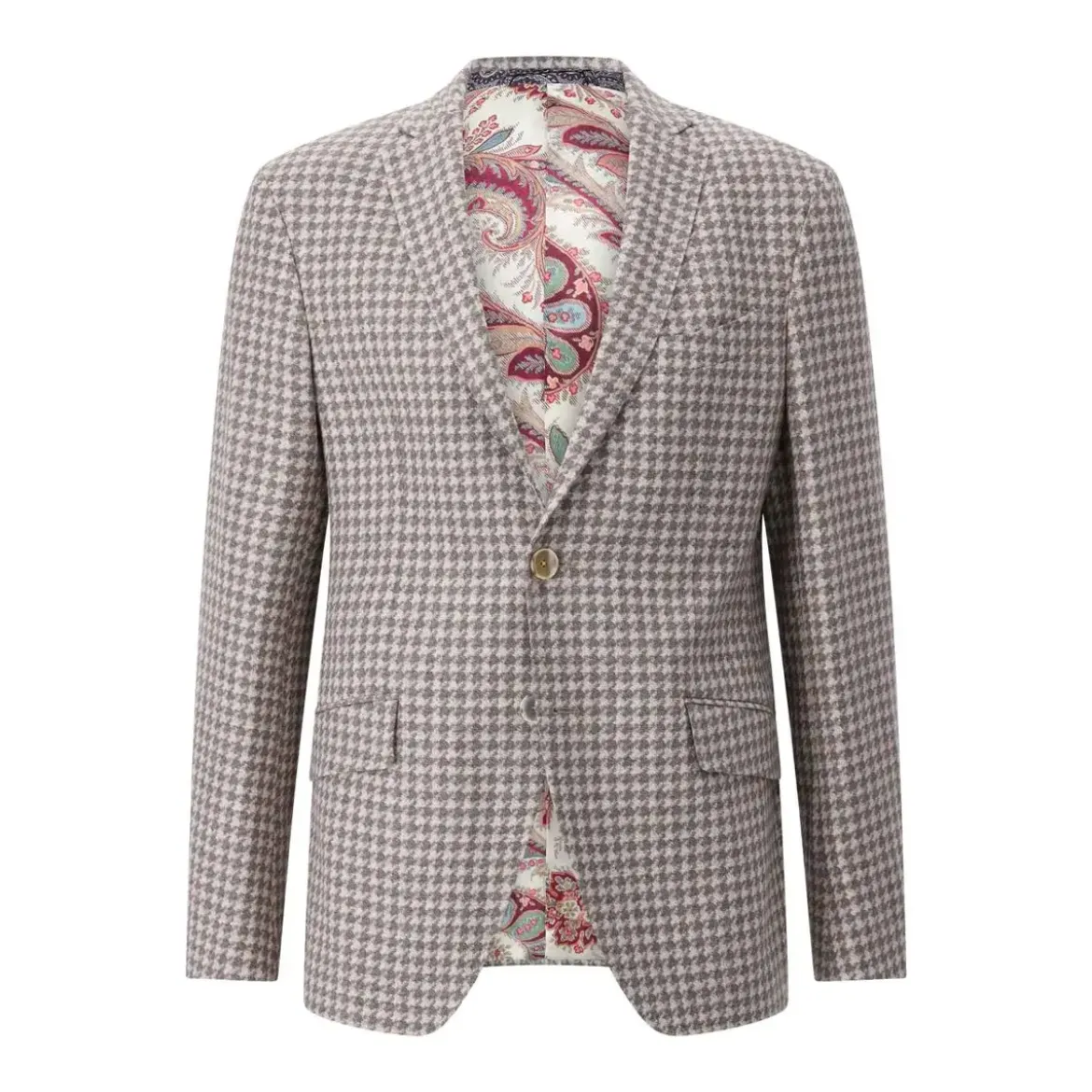 Etro Sakko mit Hahnentrittmuster beige Anzugjacke