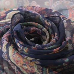 Etro Schal aus Seide blau Leichter Schal