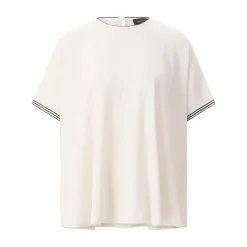 Fabiana Filippi Blusenshirt aus Seiden-Mix weiß T-Shirt