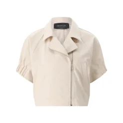 Fabiana Filippi Kurzarm-Jacke aus Materialmix beige Übergangsjacke