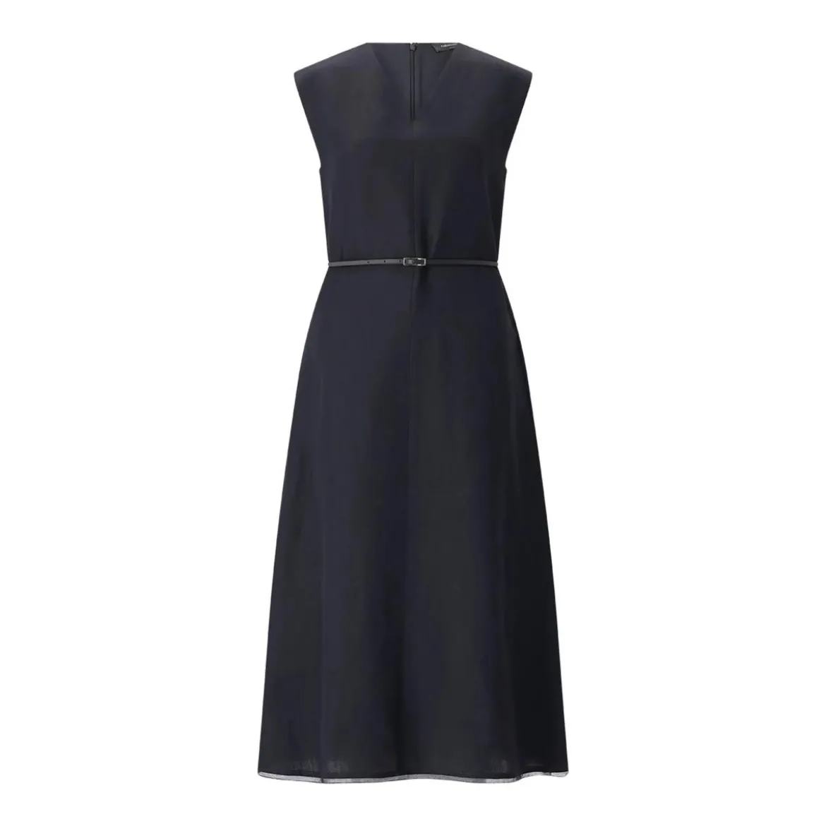 Fabiana Filippi Maxikleid aus Leinenmix dunkelblau Maxikleid