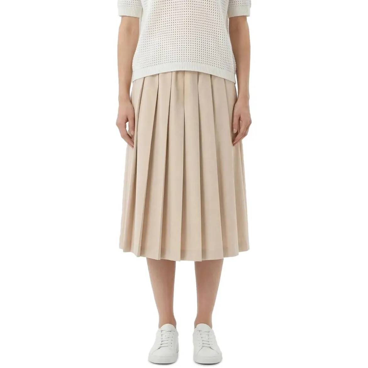 Fabiana Filippi Plissierter Midirock beige Midirock