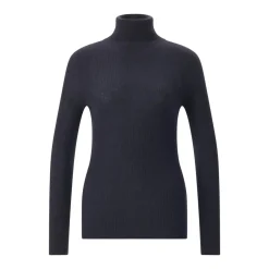 Fabiana Filippi Rollkragenpullover mit Seide & Kaschmir dunkelblau Rollkragenpullover