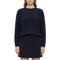 Fabiana Filippi Strickpullover mit Seide & Kaschmir dunkelblau