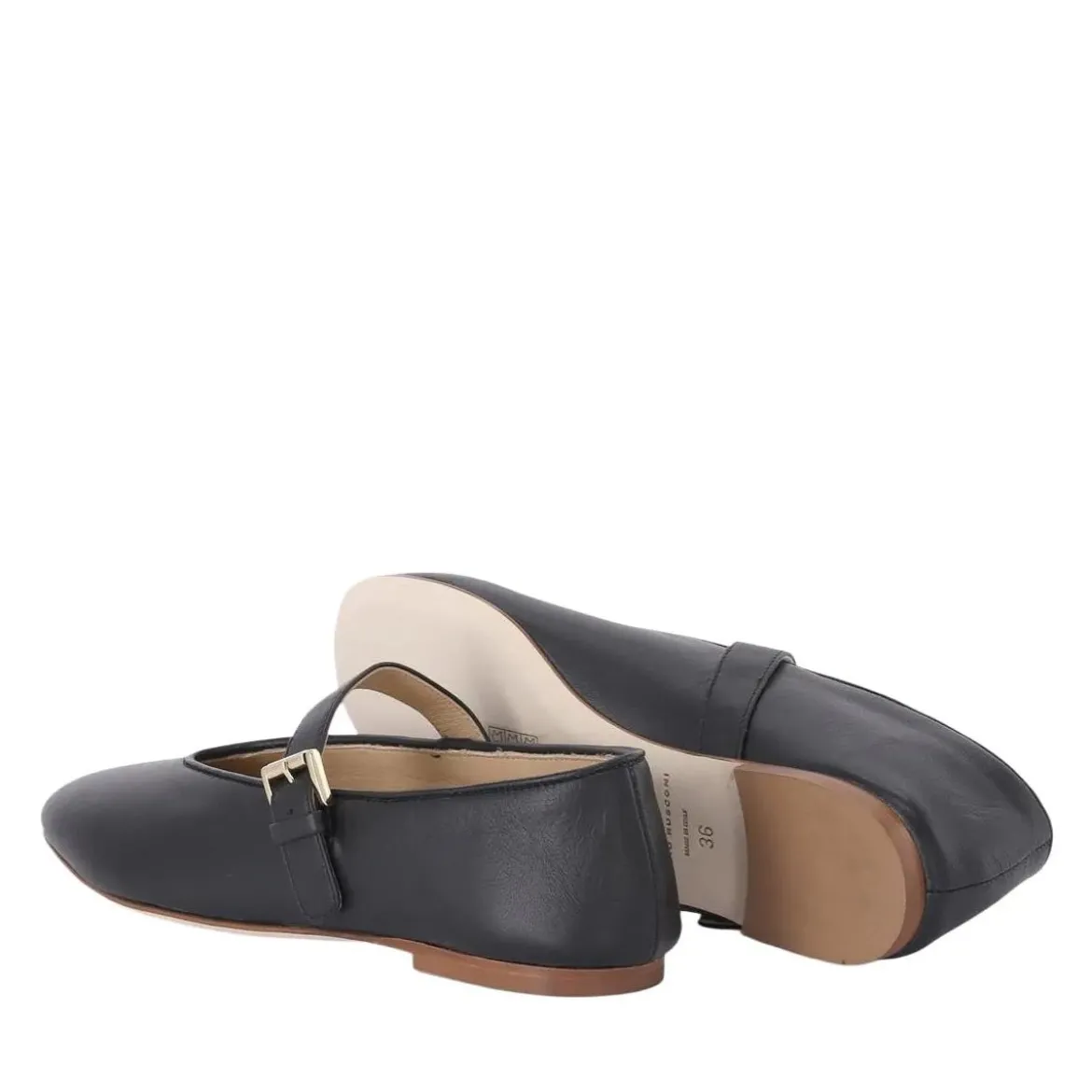 Fabio Rusconi Ballerinas aus Leder schwarz Schnürschuhe