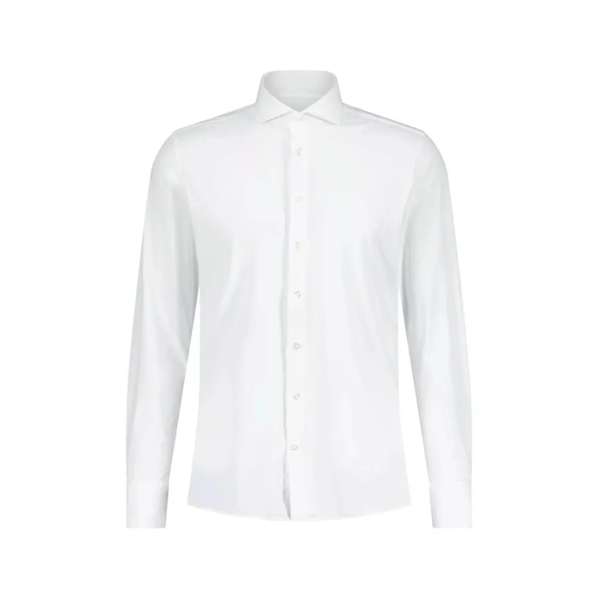 fakts Slim-Fit Hemd aus Jersey Weiß Hemd