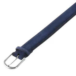 Fausto Colato Gürtel aus Veloursleder blau Gürtel