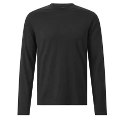 Fedeli Langarmshirt aus Baumwolle Schwarz Longsleeve