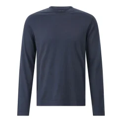 Fedeli Langarmshirt aus Baumwolle Dunkelblau Longsleeve
