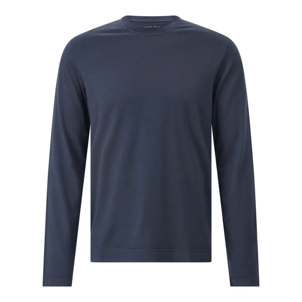 Fedeli Langarmshirt aus Baumwolle Dunkelblau Longsleeve