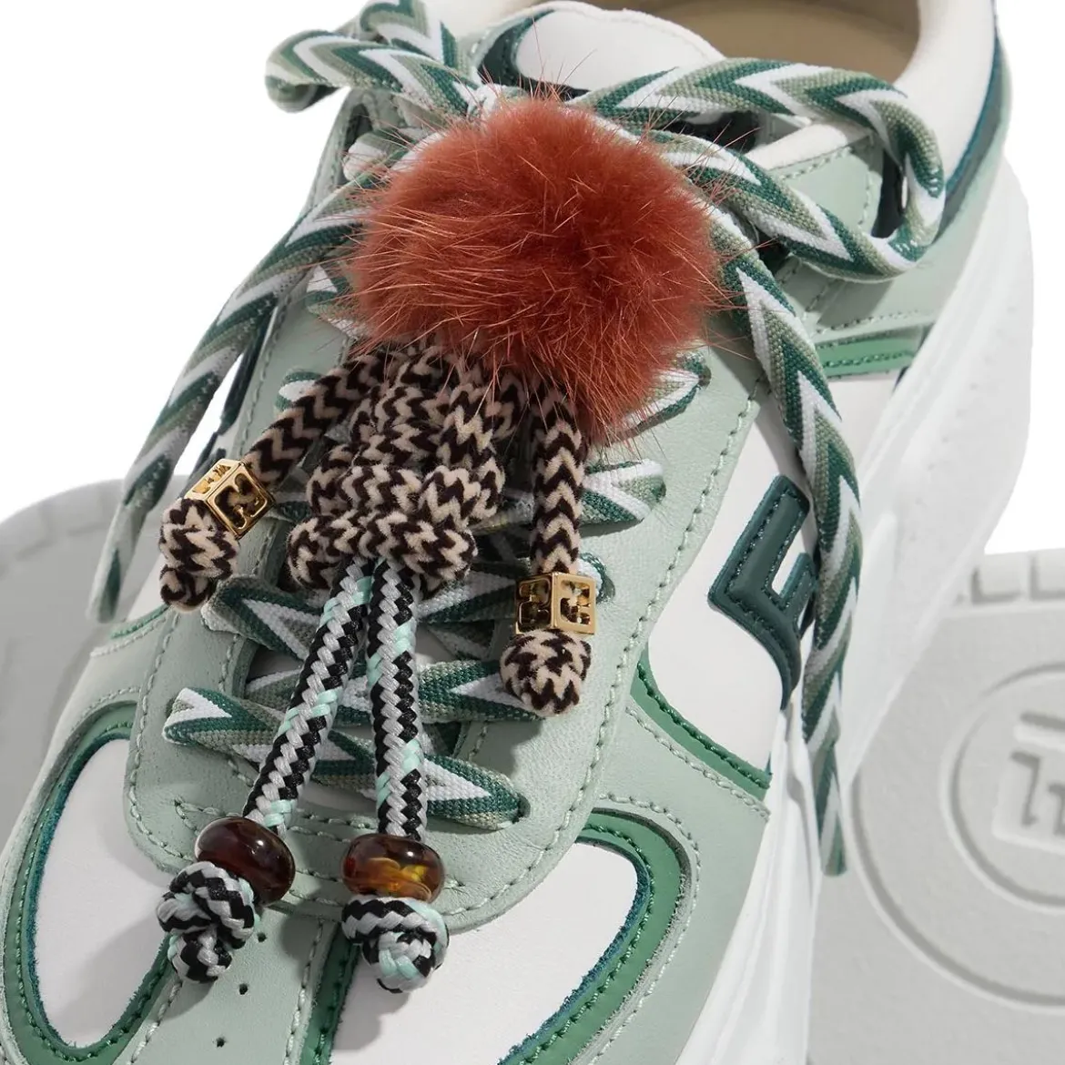 Fendi Match Platform Sneakers Green Plateau-Sneaker