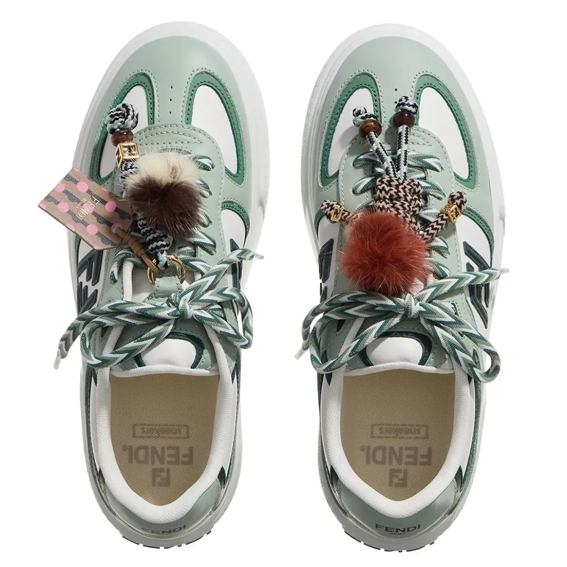 Fendi Match Platform Sneakers Green Plateau-Sneaker