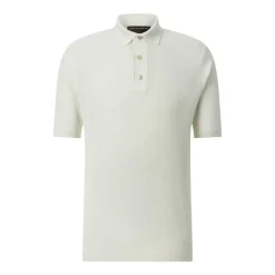 FILIPPO DE LAURENTIIS Poloshirt aus Crêpe-Baumwolle weiß Poloshirt