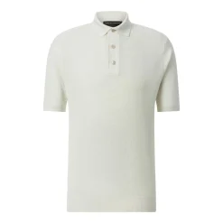 FILIPPO DE LAURENTIIS Poloshirt aus Crêpe-Baumwolle weiß Poloshirt
