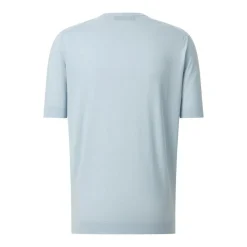 FILIPPO DE LAURENTIIS T-Shirt aus Crêpe-Baumwolle blau T-Shirt