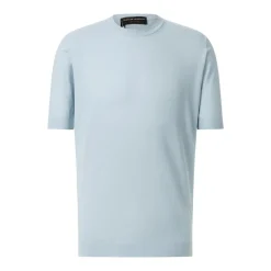 FILIPPO DE LAURENTIIS T-Shirt aus Crêpe-Baumwolle blau T-Shirt