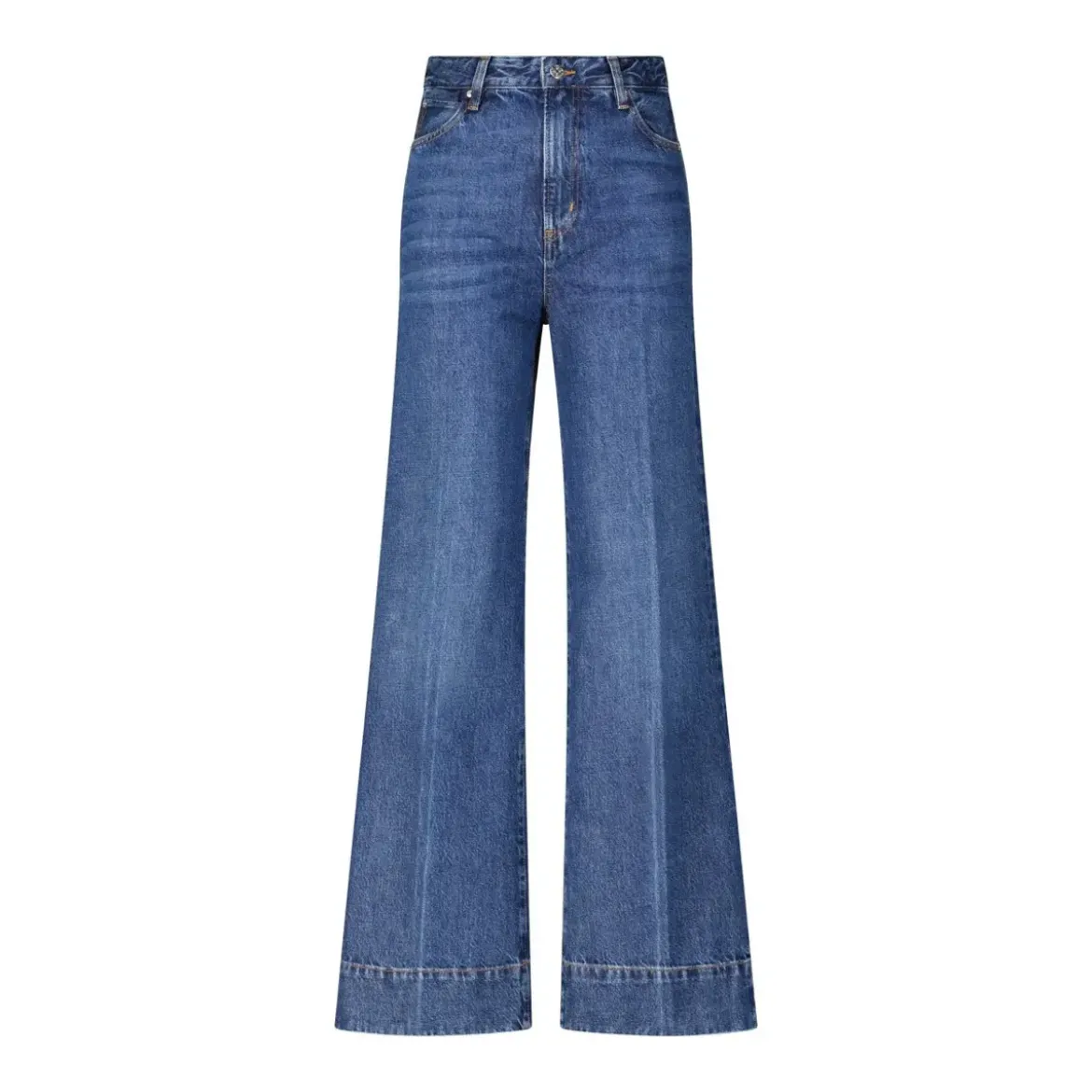 FRAME Flared Jeans The Slice Blau Ausgestellte Jeans
