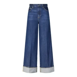 FRAME Jeans The Cuffed Wide Blau Wide Leg Jeans