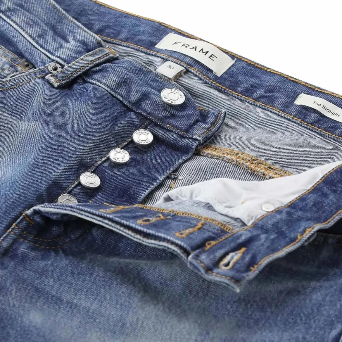 FRAME Mid-Rise Straight Jeans blau Straight Leg Jeans