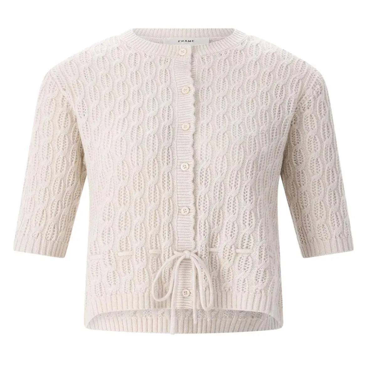 FRAME Strickjacke aus Kaschmir und Wolle beige Strickjacke
