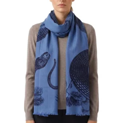 Friendly Hunting Schal Garden Eden aus Kaschmir blau Leichter Schal
