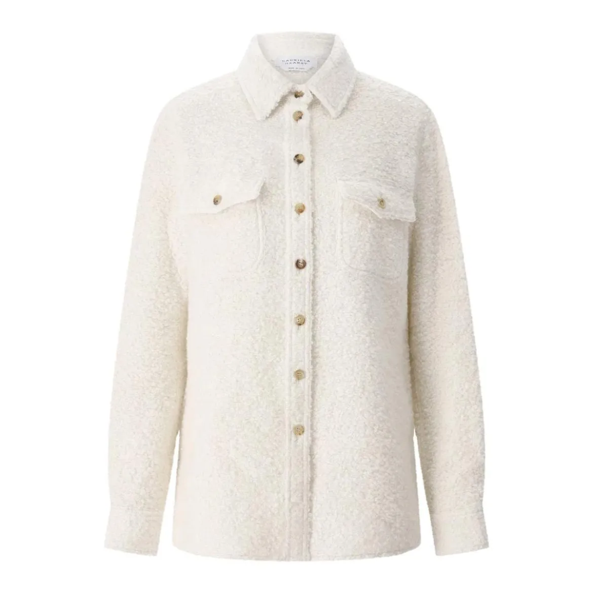 Gabriela Hearst Overshirt John Austin aus Kaschmir-Mix Creme Hemdjacke