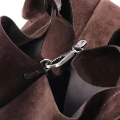 Gianni Chiarini Tasche Dua aus Veloursleder braun Schultertasche