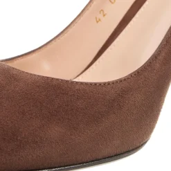 Gianvito Rossi 85Mm Suede Piper Pump Brown Pumps