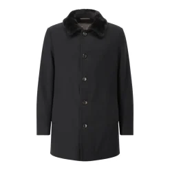 Gimo's Wolljacke mit Pelzfutter blau Übergangsjacke