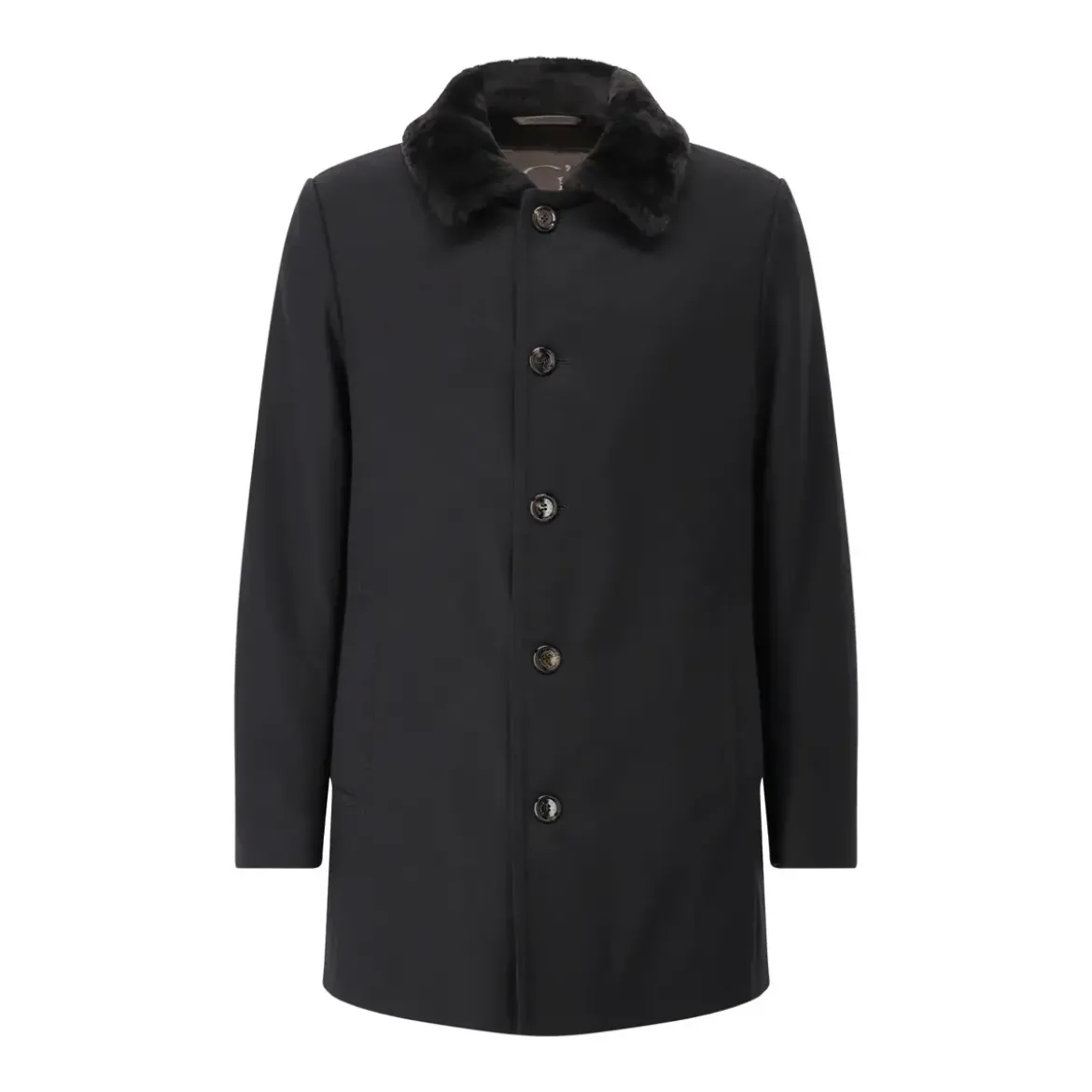 Gimo's Wolljacke mit Pelzfutter blau Übergangsjacke