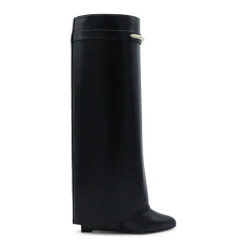 Givenchy Black Knee-High Leather Boots Black Stiefel
