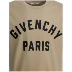 Givenchy Cotton T-Shirt With Grosgrain Appliqué And Riveted Neutrals T-Shirt