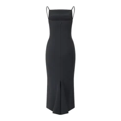 Givenchy Draped Detail Midi Dress With Fitted Silhouette Black Minikleid