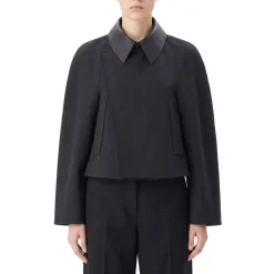Givenchy Jacke mit Lederkragen dunkelblau Übergangsjacke