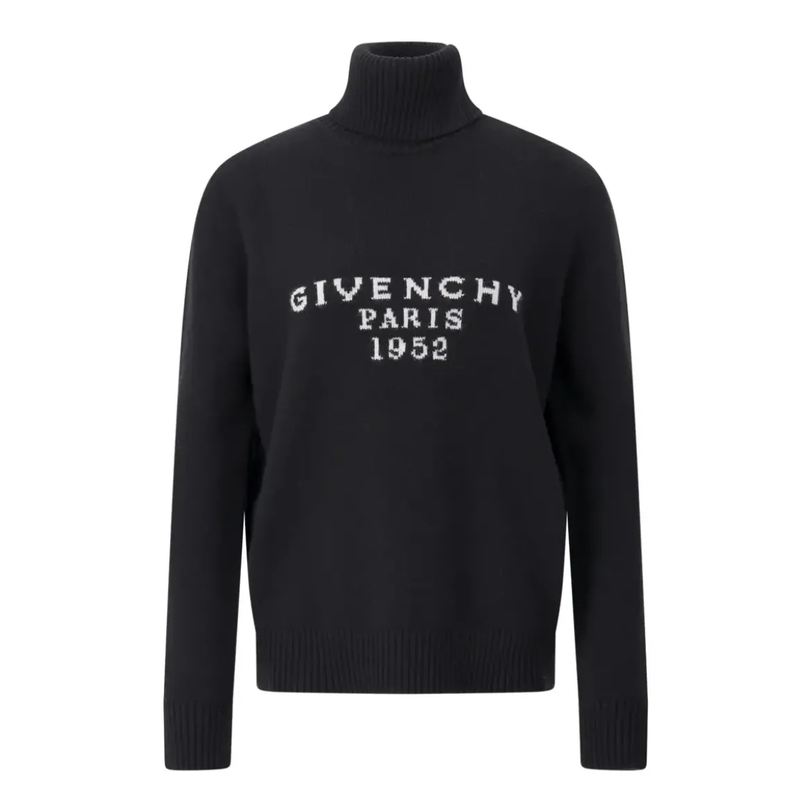 Givenchy Paris 1952" Turtleneck Sweater Black Rollkragenpullover