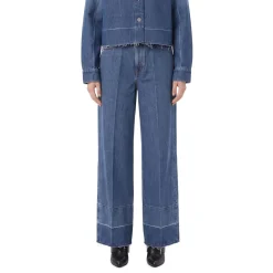 Givenchy Wide-Leg Jeans mit Fransen blau Jeans