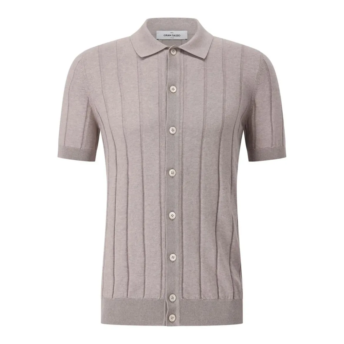 Gran Sasso Kurzarmhemd aus Baumwolle beige Hemd