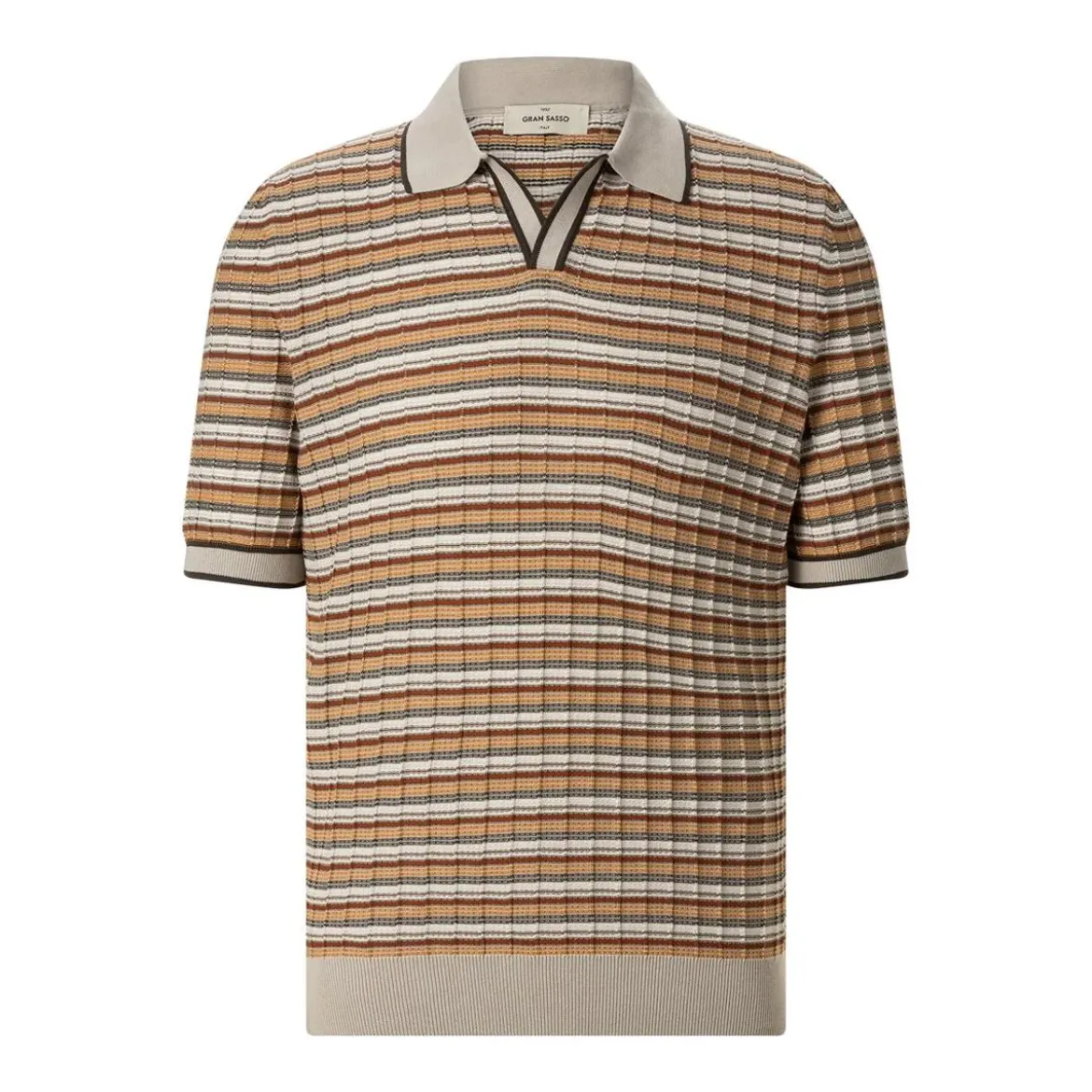 Gran Sasso Poloshirt aus Baumwollstrick mehrfarbig Poloshirt