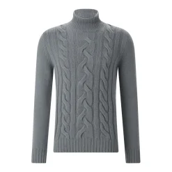 Gran Sasso Pullover aus Schurwolle grau Rollkragenpullover