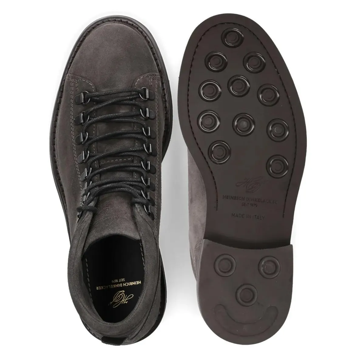 Heinrich Dinkelacker Der Florenz Hiking Boot V in Dunkelgrau aus weiche dunkel-grau Schnürstiefel