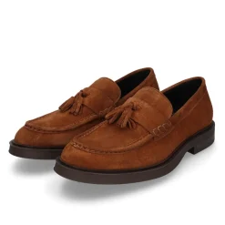 Heinrich Dinkelacker Der Florenz Tassel V Loafer in tiefem Braun kombin mittel-braun Monkstraps