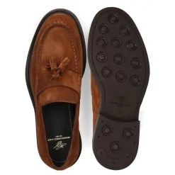 Heinrich Dinkelacker Der Florenz Tassel V Loafer in tiefem Braun kombin mittel-braun Monkstraps