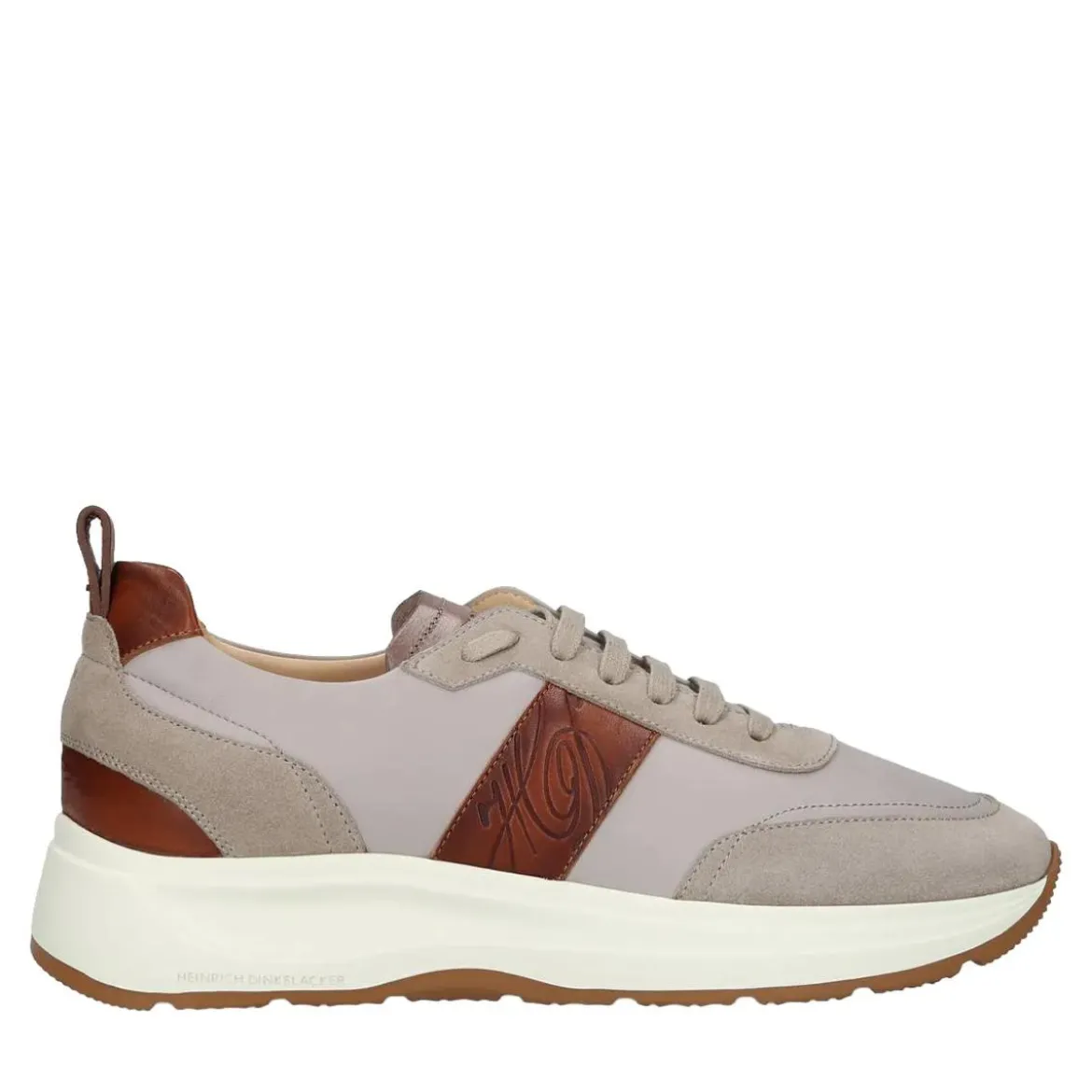 Heinrich Dinkelacker Der Toronto Sneaker CL in Weiß mit Bordeaux-Akzent grau Low-Top-Sneaker