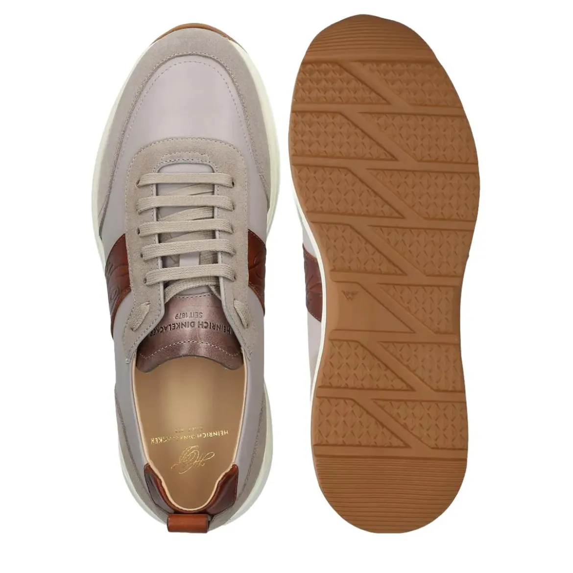 Heinrich Dinkelacker Der Toronto Sneaker CL in Weiß mit Bordeaux-Akzent grau Low-Top-Sneaker