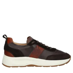 Heinrich Dinkelacker Der Toronto Sneaker CL in Weiß mit Bordeaux-Akzent dunkel-braun Low-Top-Sneaker
